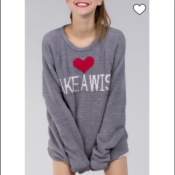 POL Gray Make A Wish Berber Sweater - Picture 3 of 7